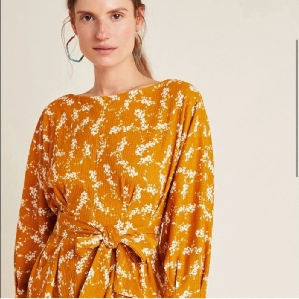 Anthropologie Orange Blouse Top - Picture 2 of 15